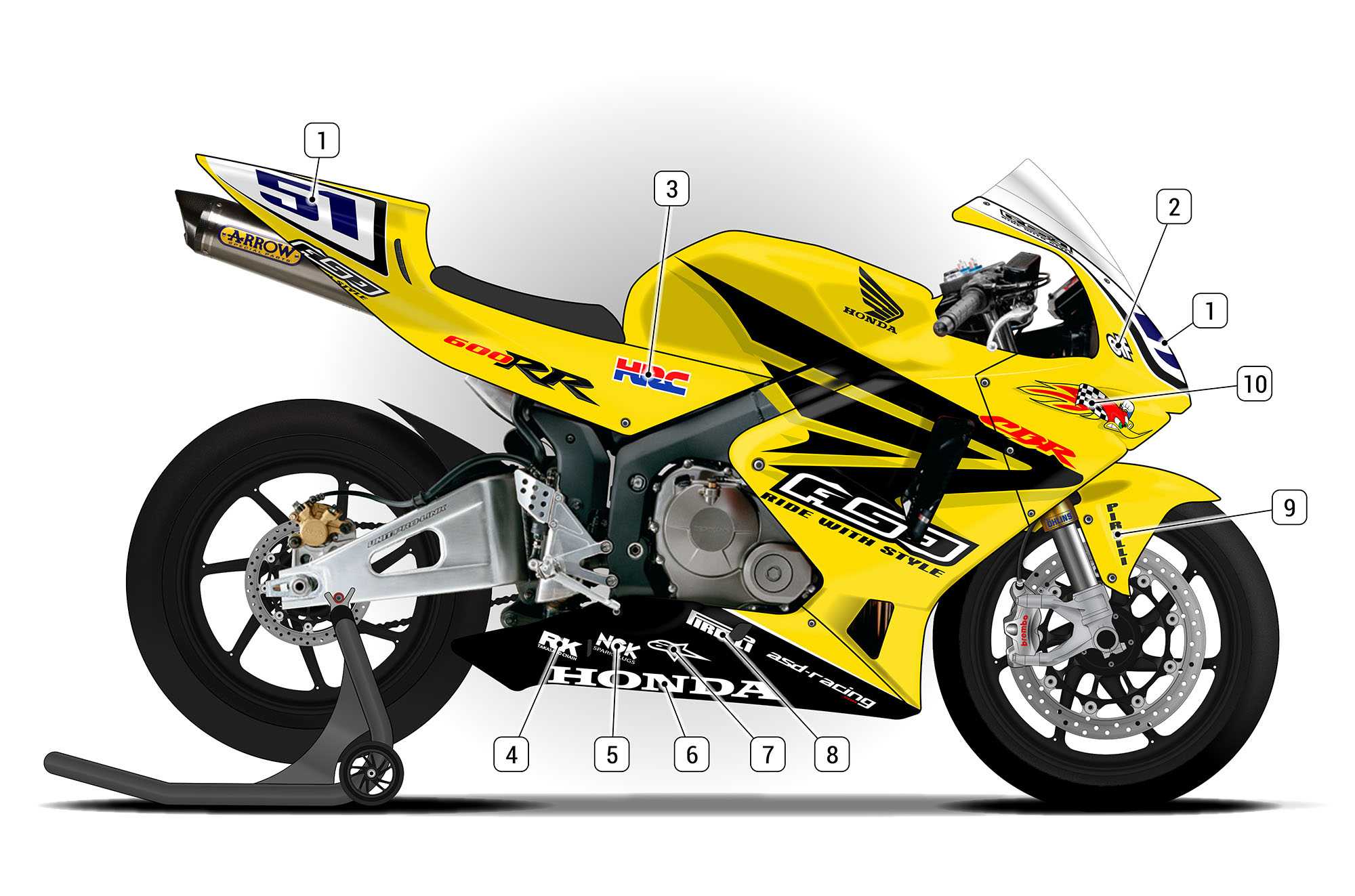 Alternative view of Honda CBR600RR 2003/04