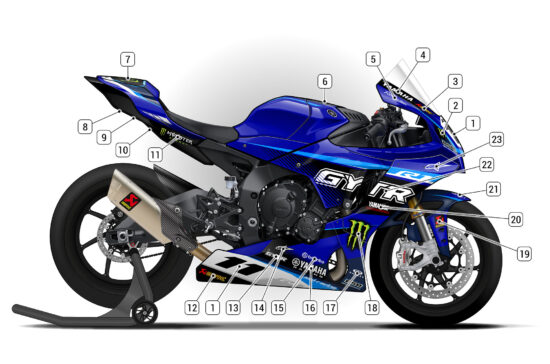 Alternative view of Yamaha R1 2020/24 D1