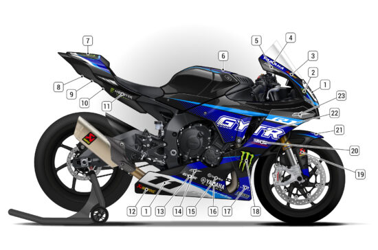 Alternative view of Yamaha R1 2020/24 D1