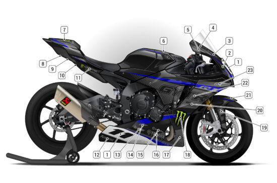 Alternative view of Yamaha R1 2020/24 D1
