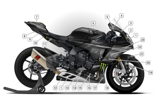 Alternative view of Yamaha R1 2020/24 D1