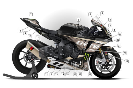 Alternative view of Yamaha R1 2020/24 D1