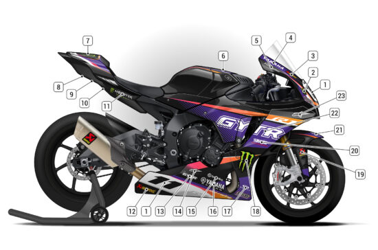 Alternative view of Yamaha R1 2020/24 D1
