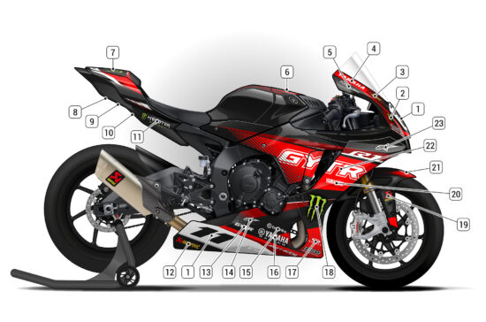 Alternative view of Yamaha R1 2020/24 D1