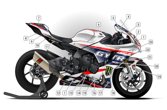 Alternative view of Yamaha R1 2020/24 D1