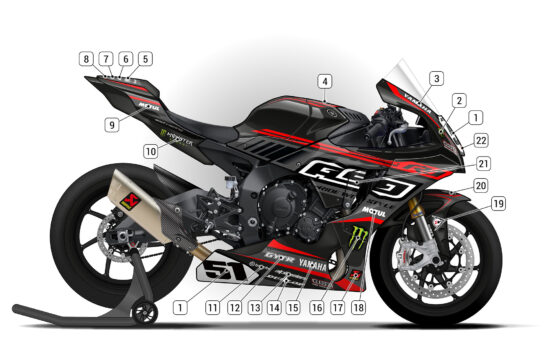 Alternative view of Yamaha R1 2020/24 D2