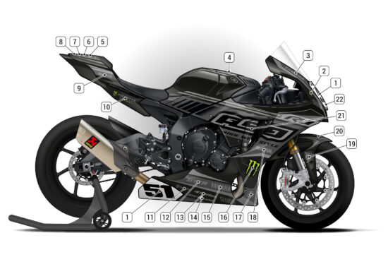 Alternative view of Yamaha R1 2020/24 D2