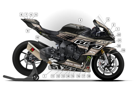 Alternative view of Yamaha R1 2020/24 D2