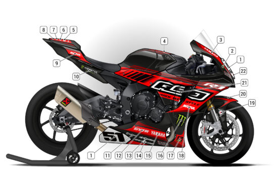 Alternative view of Yamaha R1 2020/24 D2