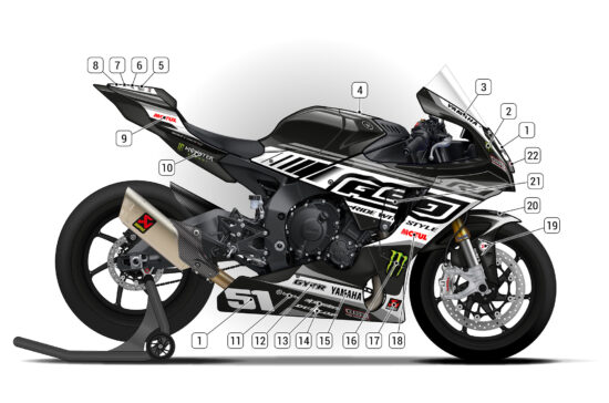 Alternative view of Yamaha R1 2020/24 D2