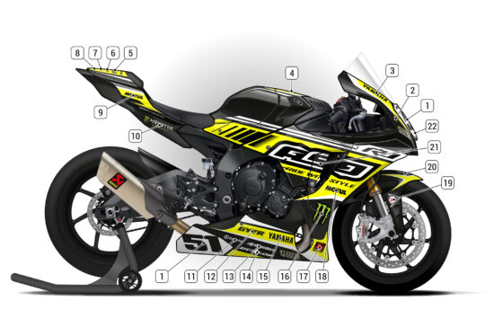 Alternative view of Yamaha R1 2020/24 D2