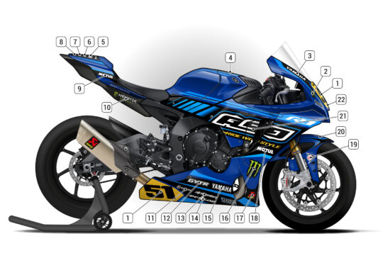Alternative view of Yamaha R1 2020/24 D2