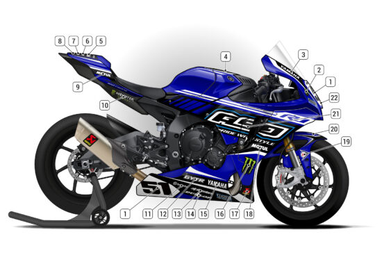 Alternative view of Yamaha R1 2020/24 D2
