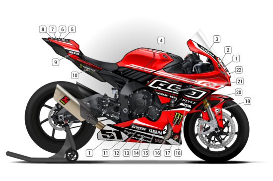 Alternative view of Yamaha R1 2020/24 D2