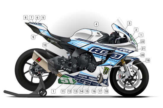 Alternative view of Yamaha R1 2020/24 D2