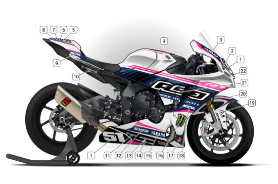 Alternative view of Yamaha R1 2020/24 D2