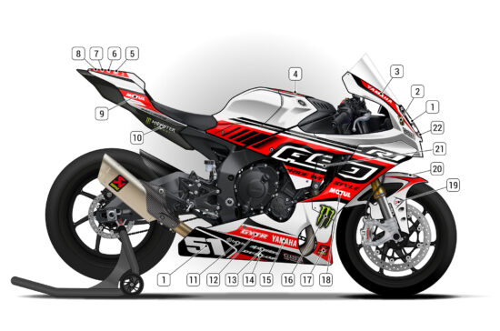 Alternative view of Yamaha R1 2020/24 D2