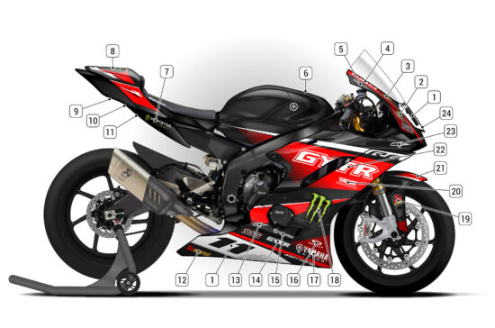 Alternative view of the 2017 Yamaha R6/25